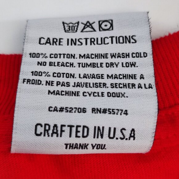 Orisue T-shirt men's size M red with graphic design short sleeve - Picture 6 of 9